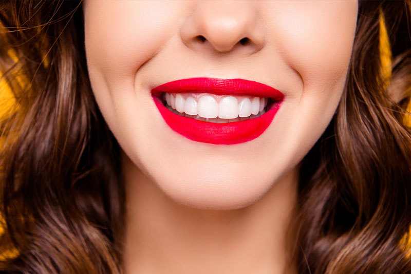 close up of female's bright beautiful smile